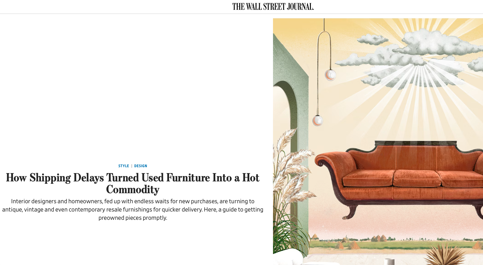 How Shipping Delays Turned Used Furniture Into a Hot Commodity - The Wall Street Journal