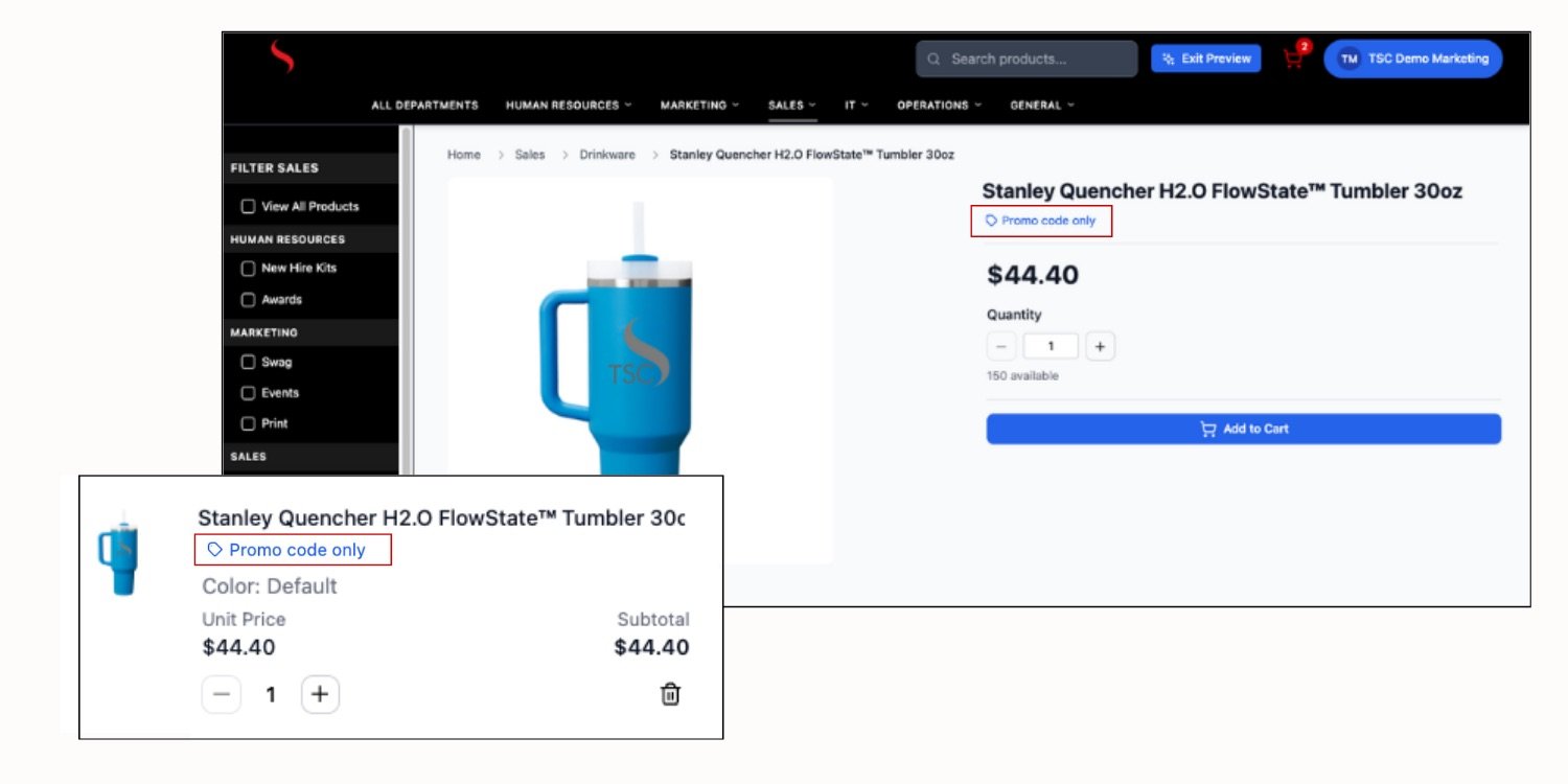 Promo Code Only Items