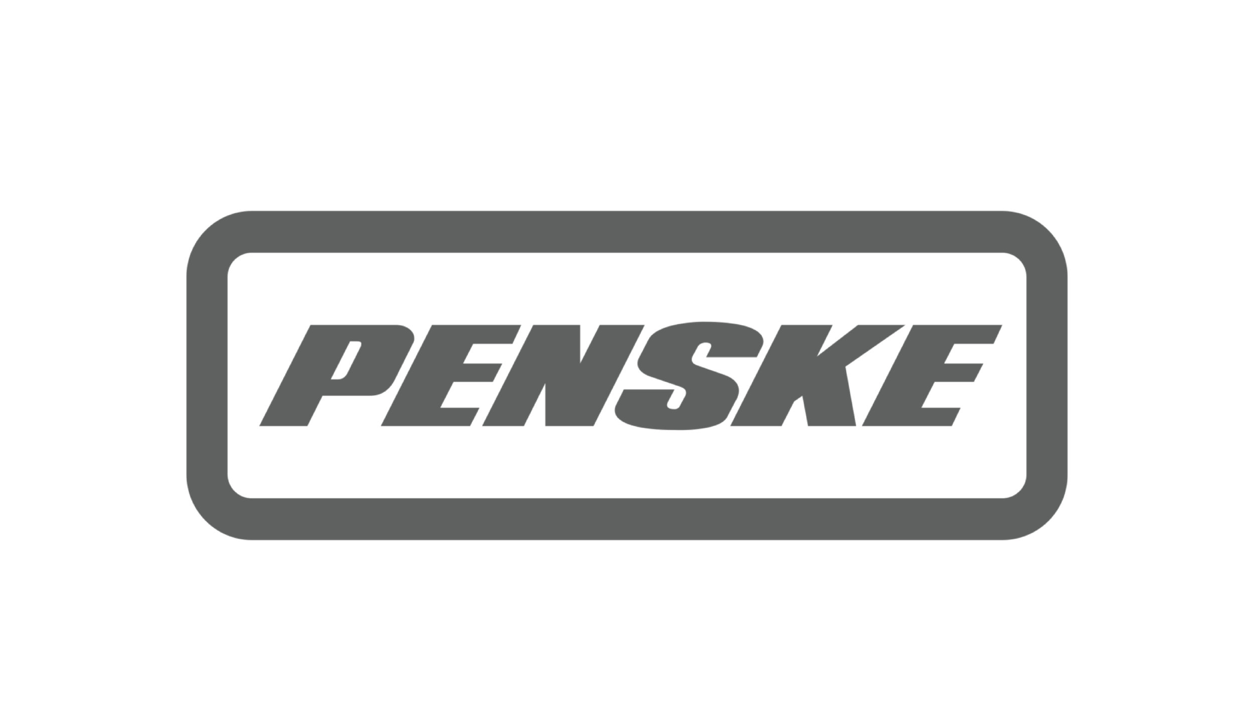 Gray logo with the word 'PENSKE' inside a rounded rectangle