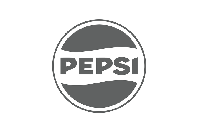 Black-and-white image of the Pepsi logo with a circular design and the word 'PEPSI' in the center.
