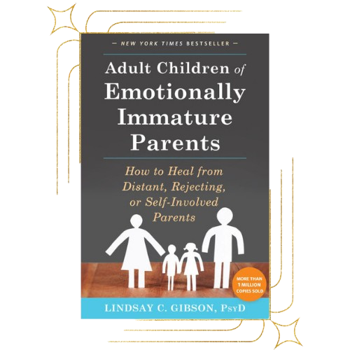 Adult Children of Emotionally Immature Parents by Lindsay Gibson Book Cover of a Paper Family of Four In Front of Gray Background