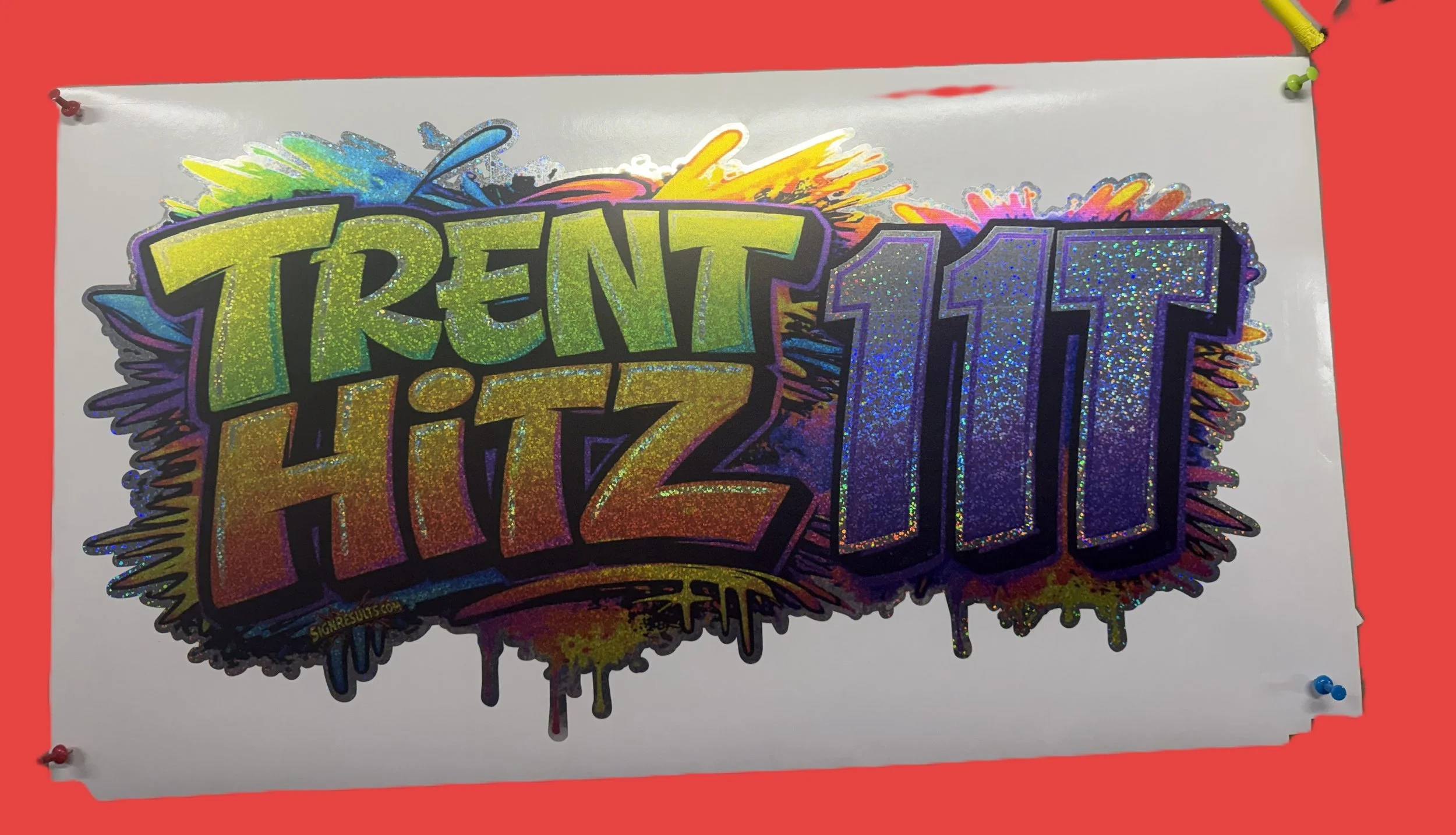 door sticker with holographic vinyl