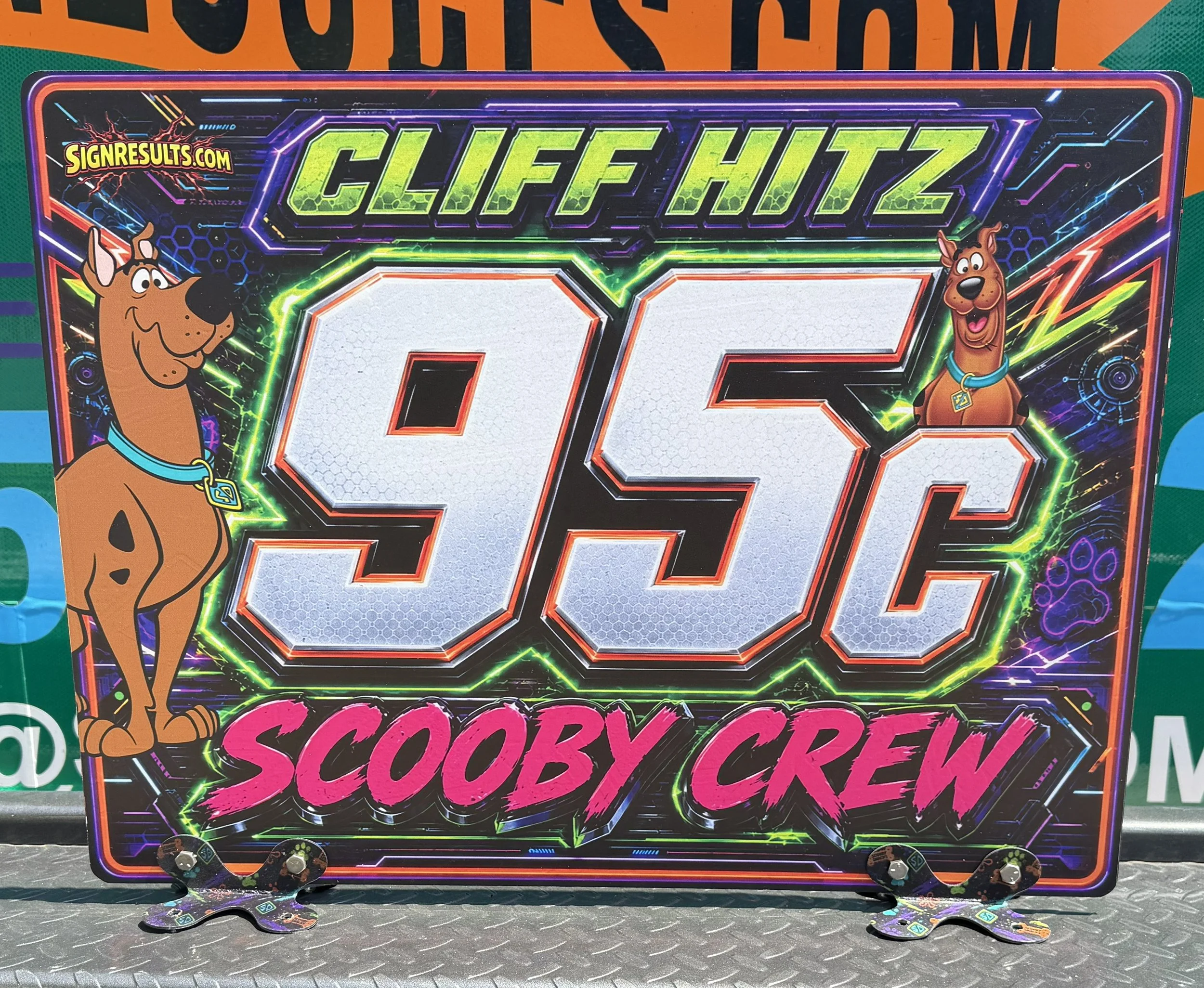 Derby Roof sign with Custom Mounts