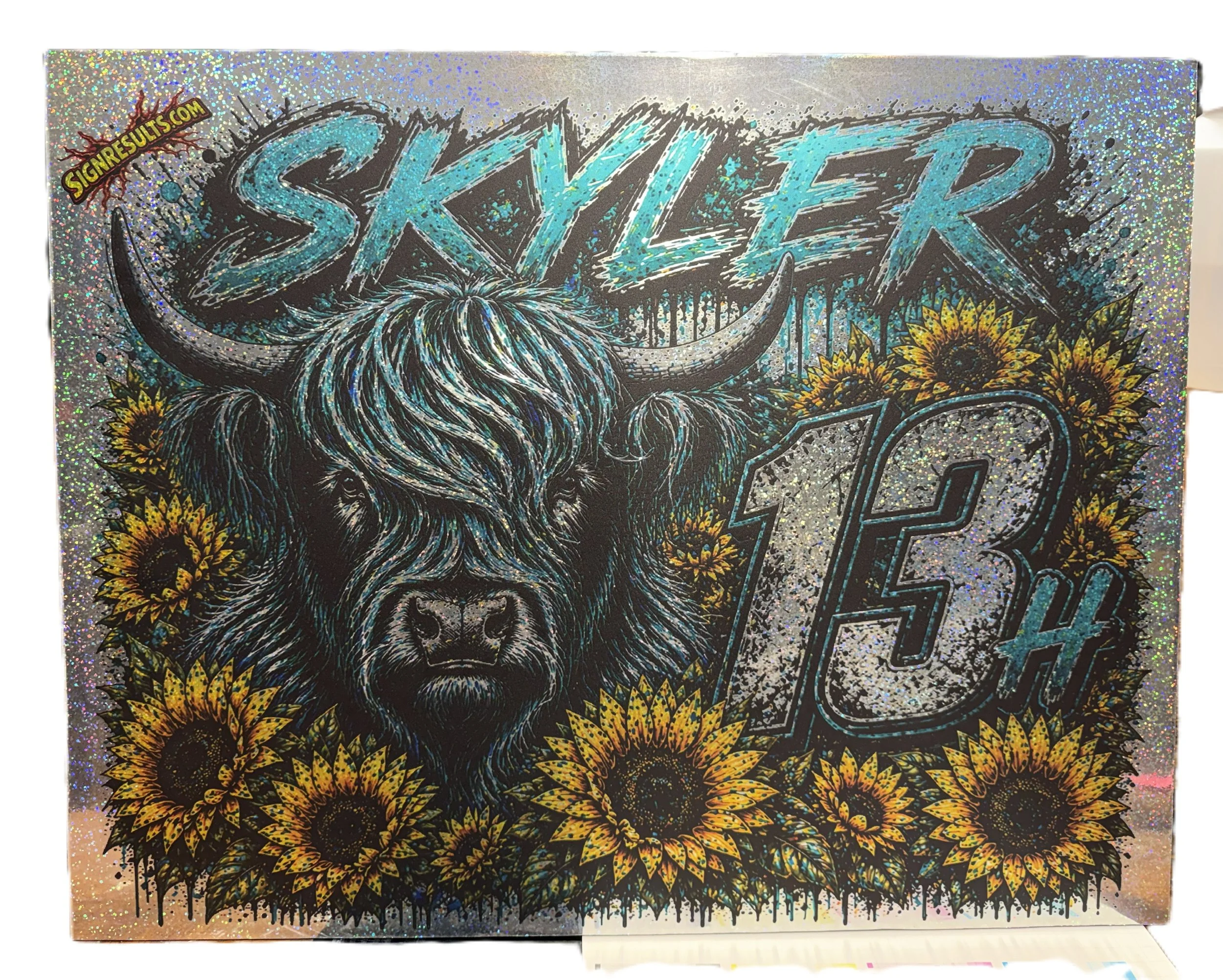 roof sign with holographic vinyl