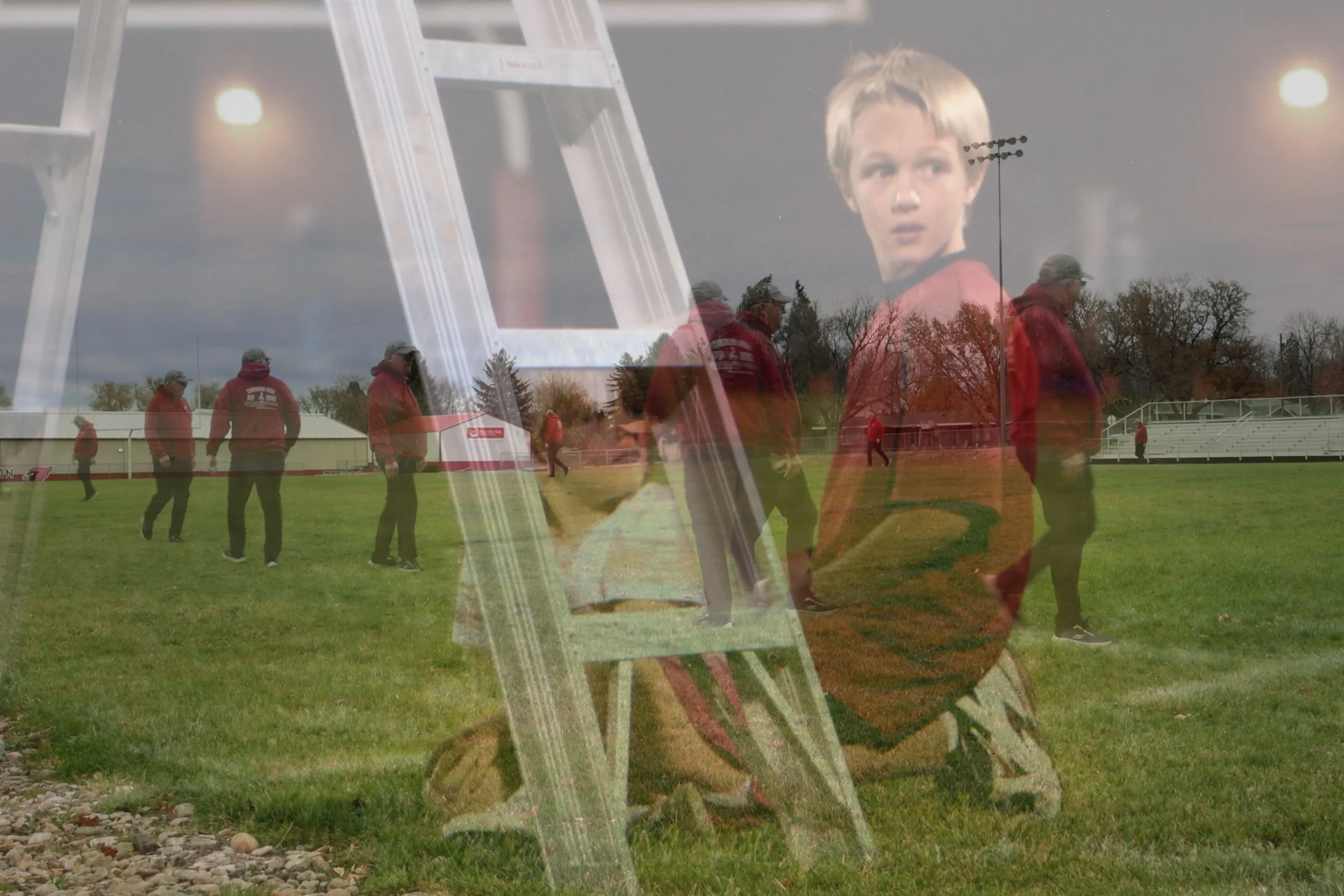 His footsteps on the field