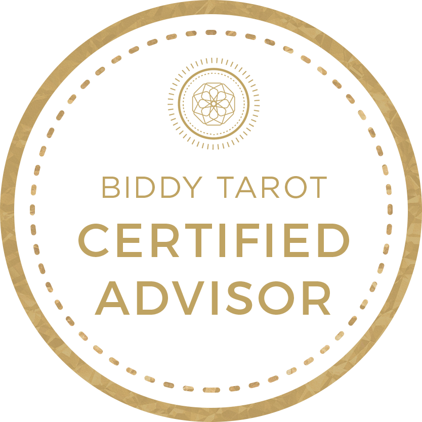 Certfied as Tarot Advisor from Brigit Esselmont's Biddy Tarot
