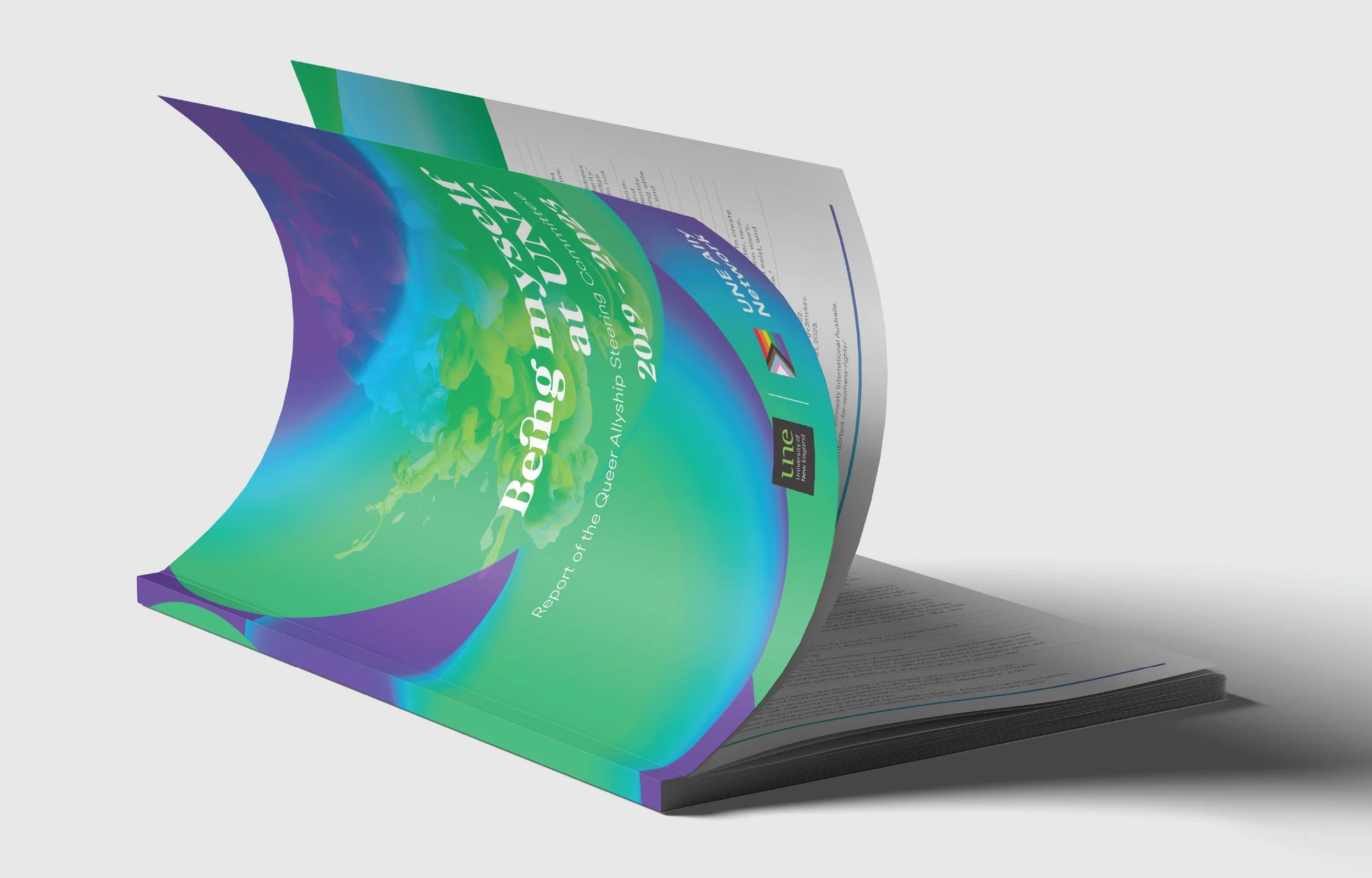 Being Myself at UNE report cover mockup