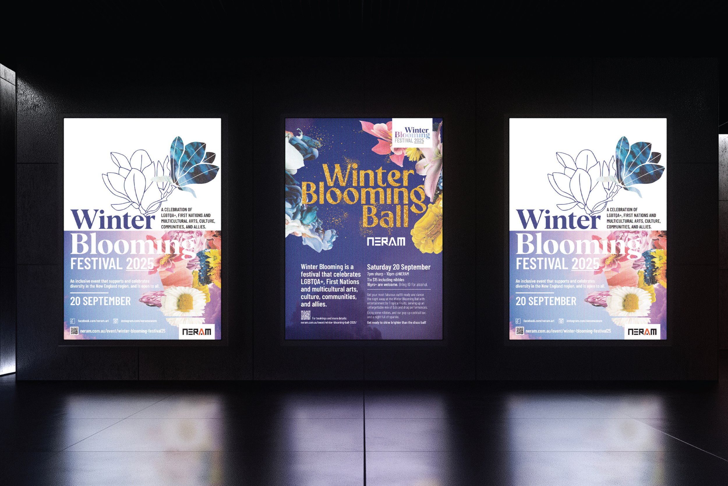 New England Regional Art Museum (NERAM) Winter Blooming Festival 2025 posters