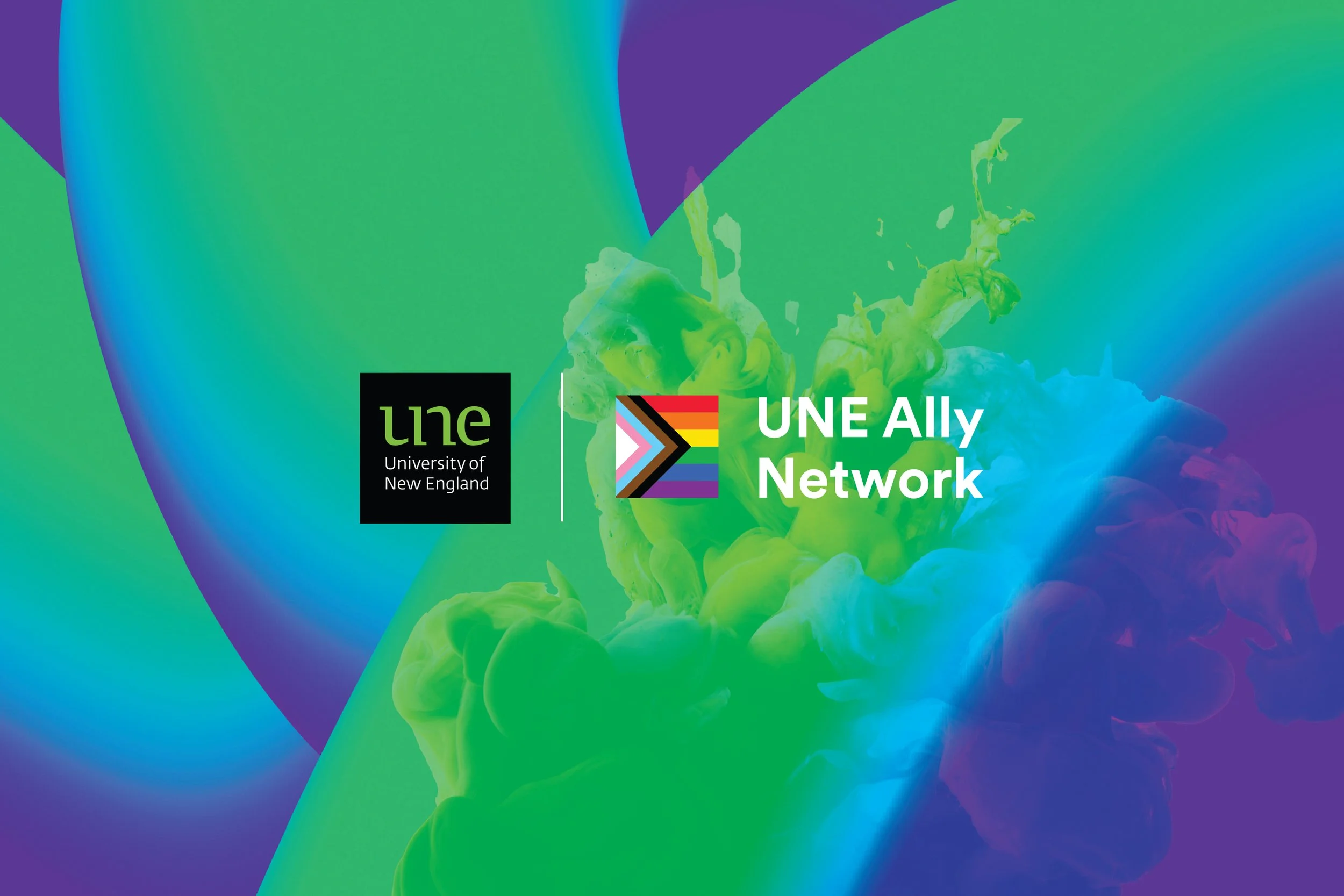 Being Myself at UNE and UNE Ally Network logos