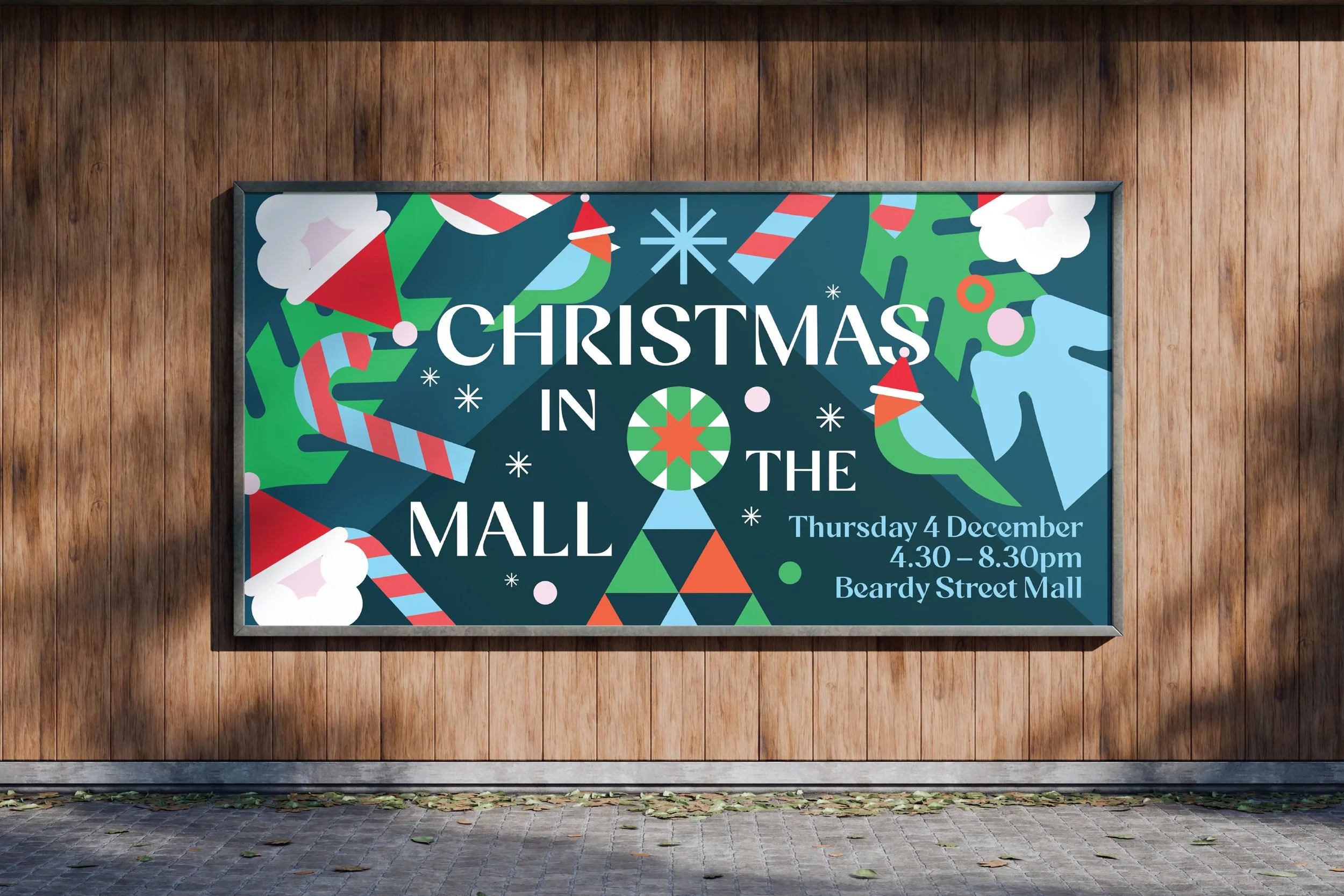 Armidale Regional Council Christmas in the Mall billboard poster