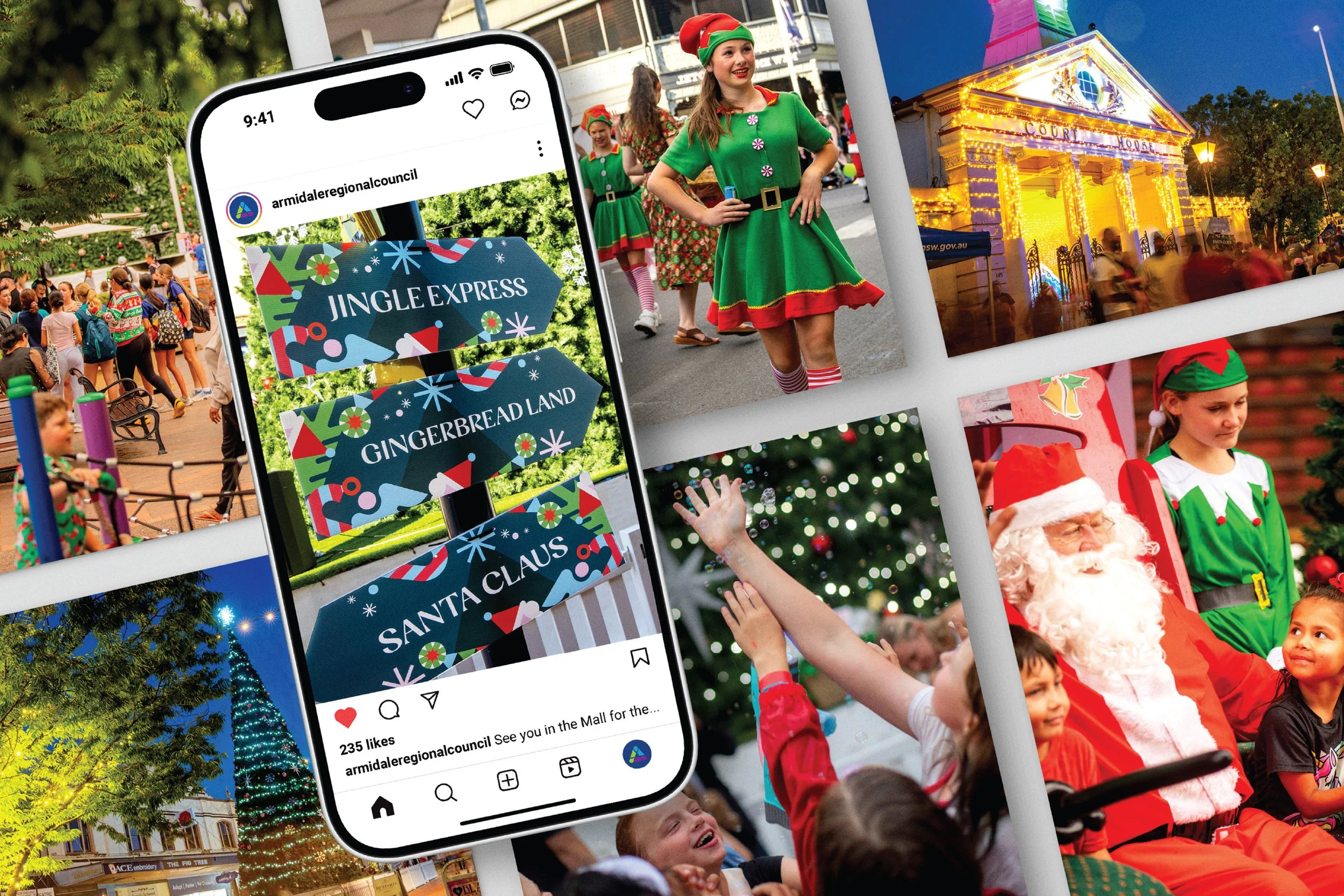 Armidale Regional Council Christmas in the Mall event photography for Instagram