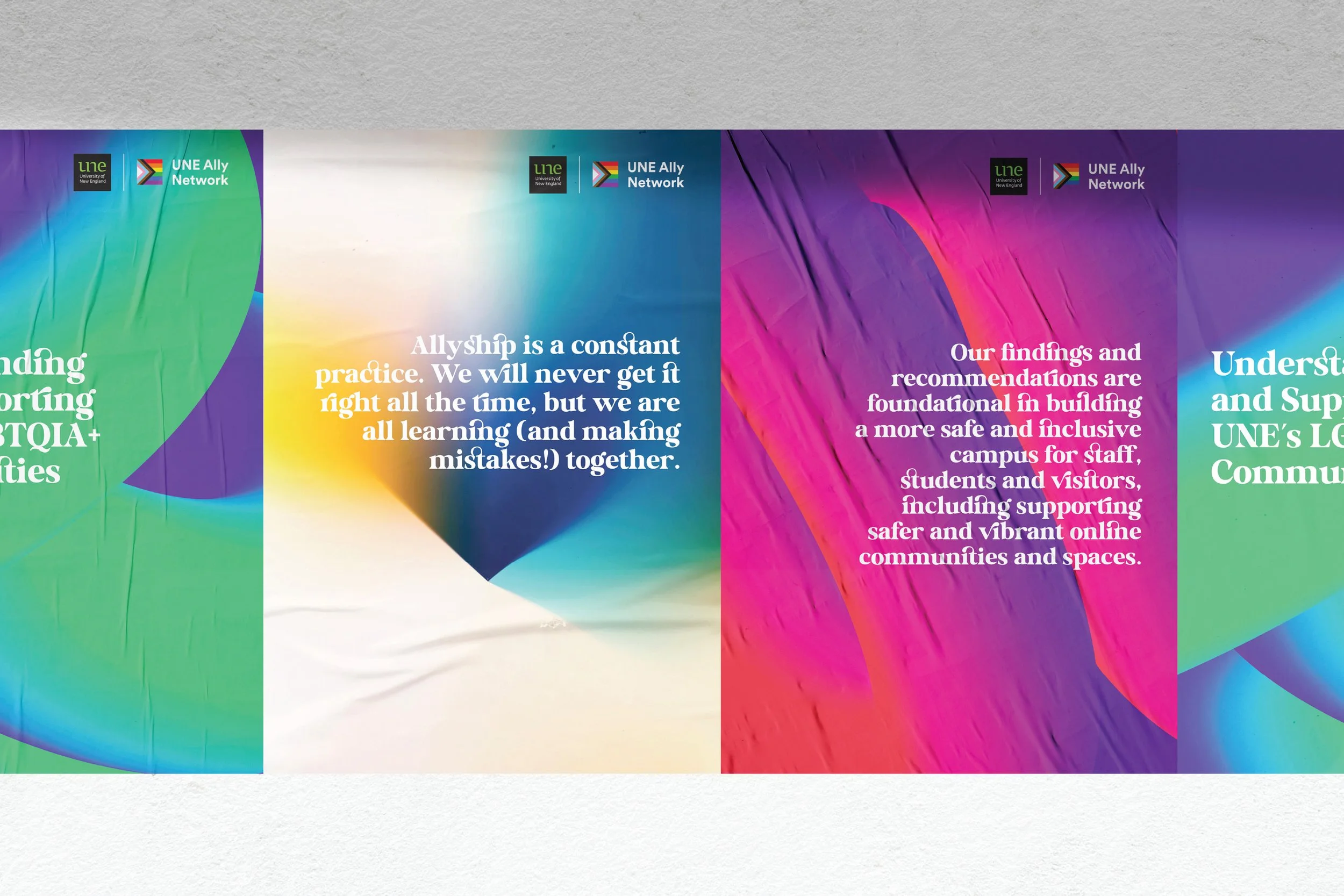 Being Myself at UNE sample quotes on posters