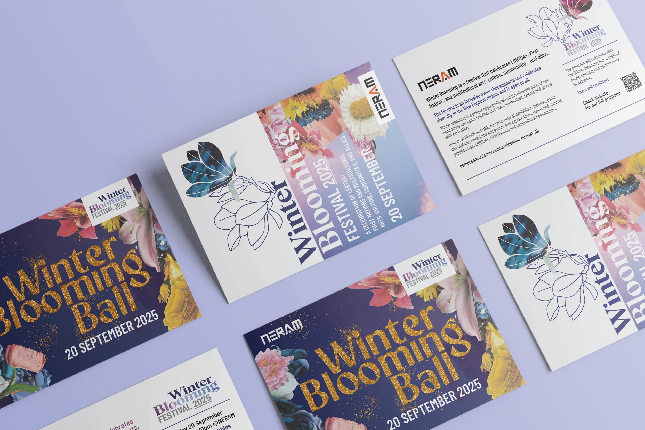 New England Regional Art Museum (NERAM) Winter Blooming Festival 2025 postcard