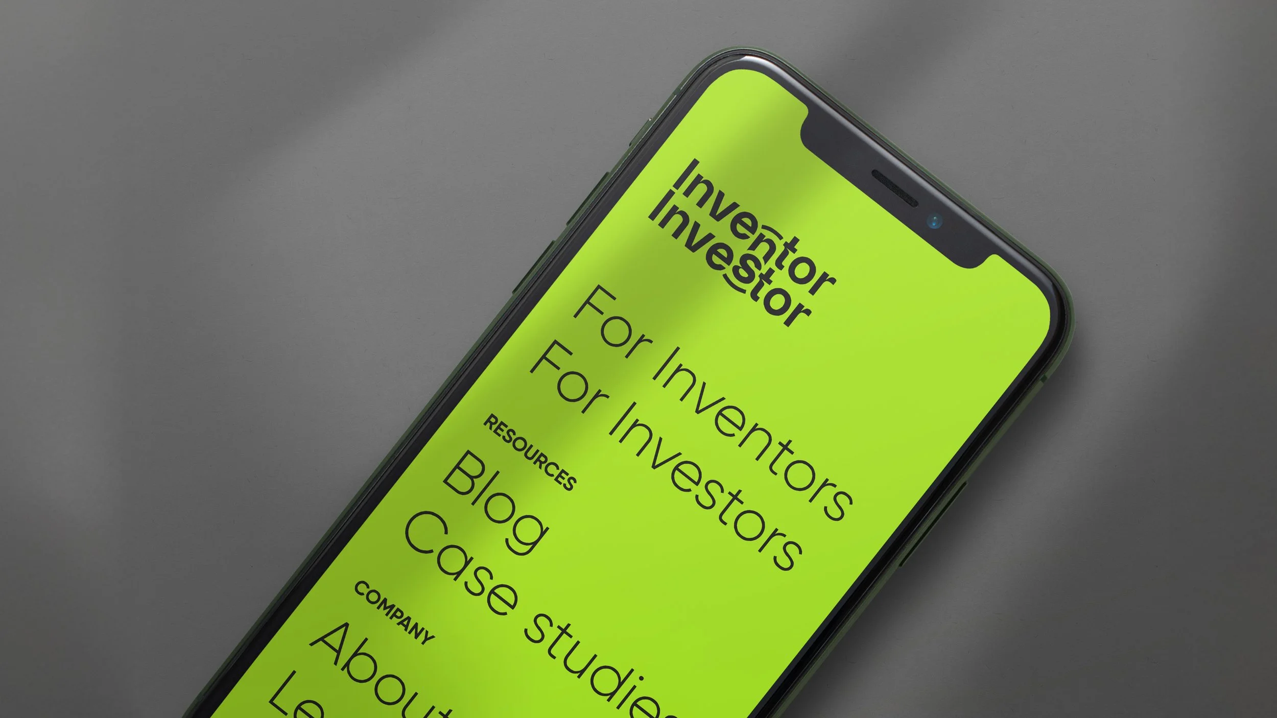 Inventor Investor mobile mockup