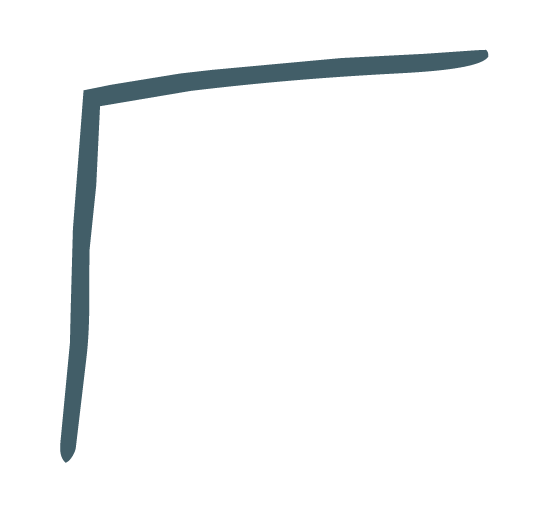 A simple line drawing of a right angle with two intersecting lines, one vertical and one horizontal, forming an L shape.