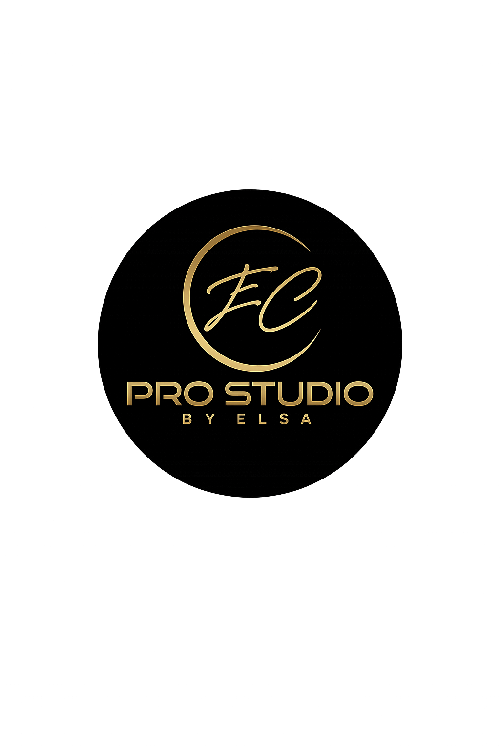 Black background with gold logo and text reading 'EC Pro Studio by Elsa'