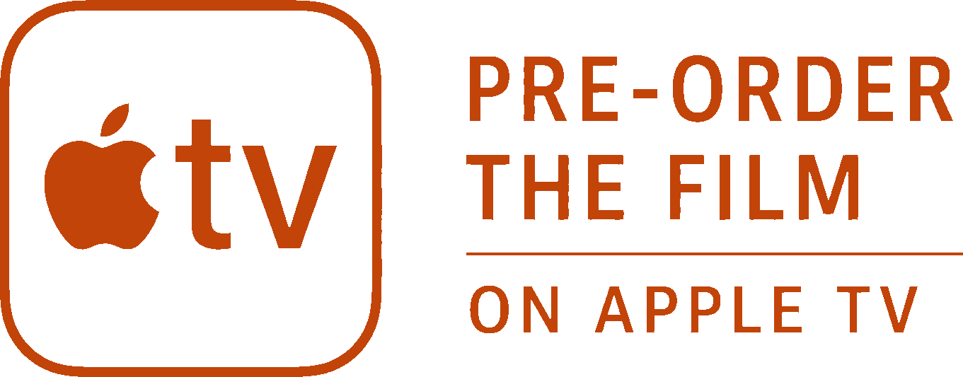 Apple TV logo with the text "Pre-Order The Film on Apple TV" in orange.