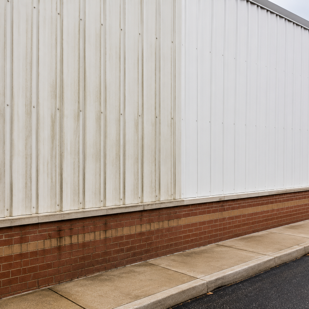 Why Painted Metal Buildings Show Streaks Faster Than Brick Facades