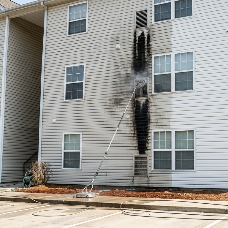 What Causes Black Mold Lines on Apartment Building Siding