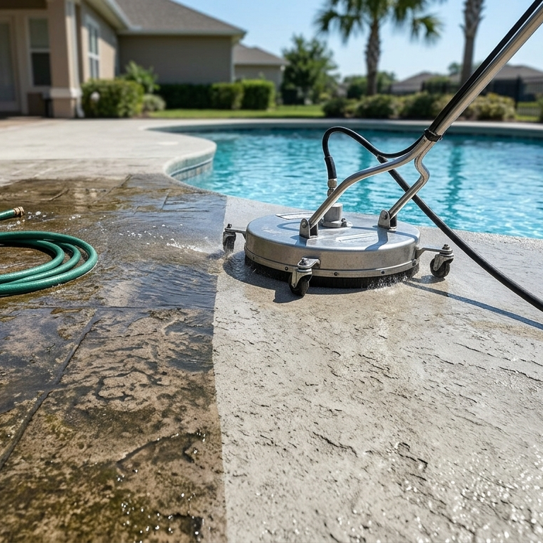 Why Pool Decks Stay Slippery Even After You Hose Them Down