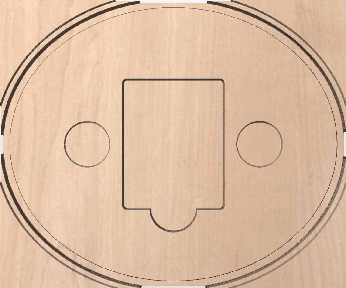 Elliptical 3 Person Cribbage Board SVG and DXF Files