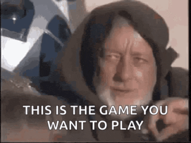 Obi with the text 'This is the game you want to play' overlaid.