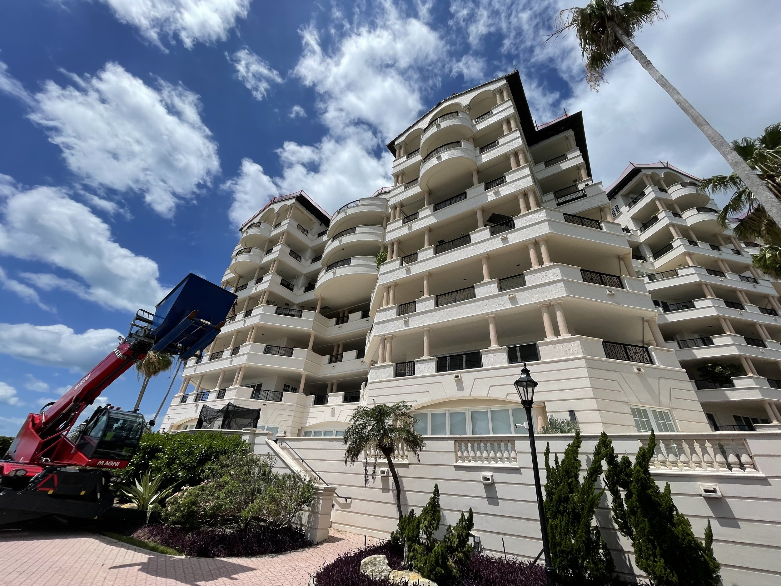 High-rise condominium building, Fisher Island, Miami Beach.
