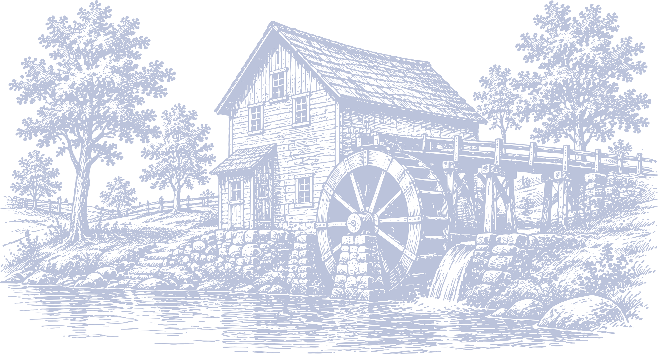 Cottage with water wheel