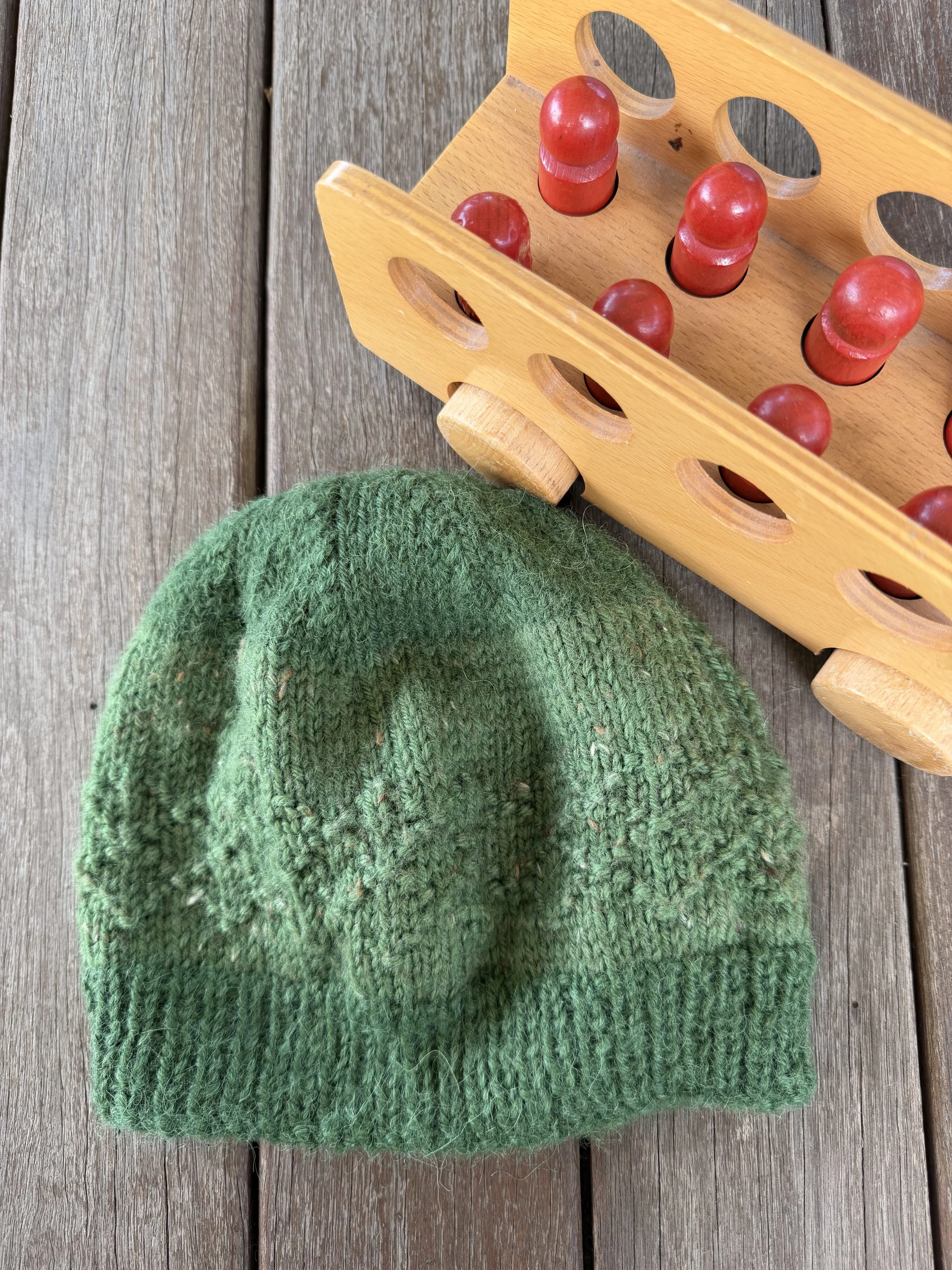 Child green beanie