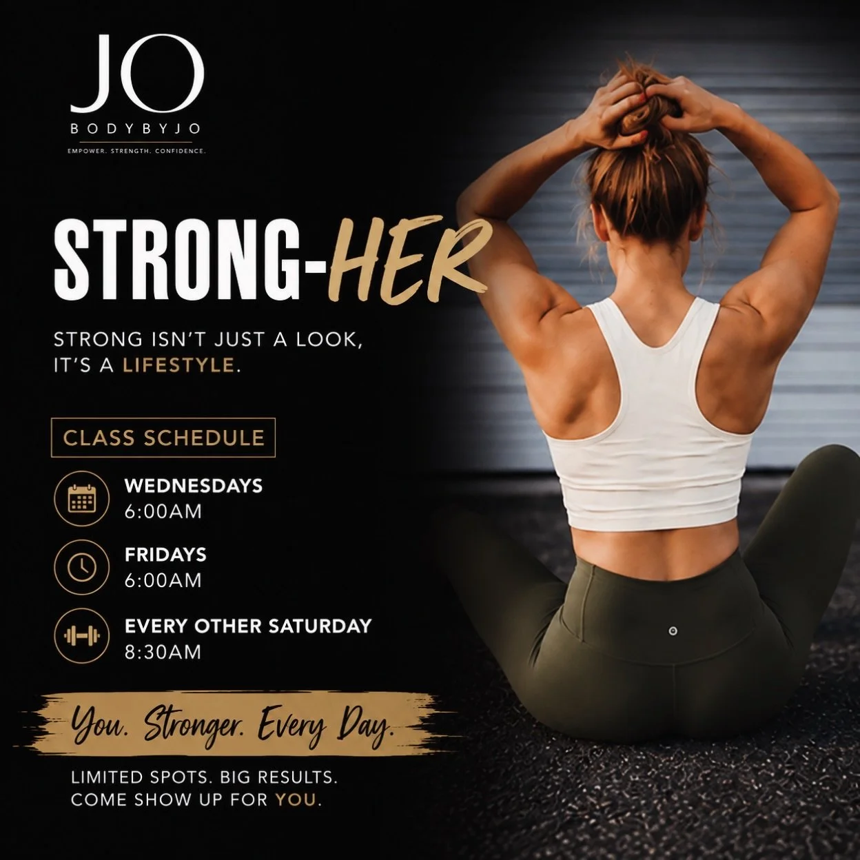 *STRONGHER is one of our signature classes designed to help women build strength, confidence, and lean muscle in a supportive group setting. 60-minute workout combines high repetitions and lighter weights to target every major muscle group, challenge