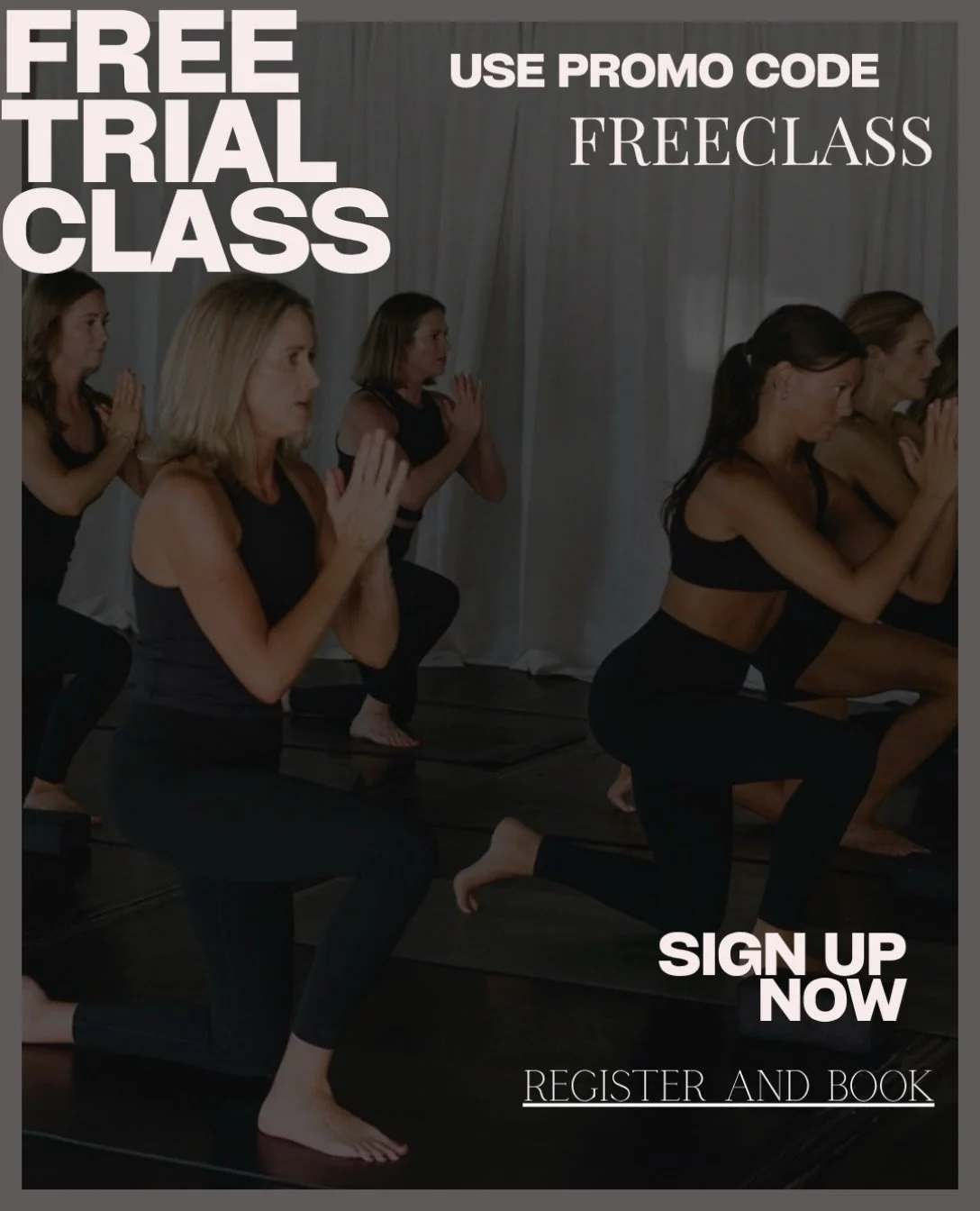 1 FREE CLASS STARTS TODAY- TUESDAY

1 per person- use promo code FREECLASS