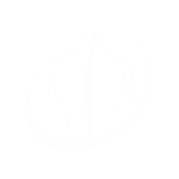 Outline of the human ribcage with a spinal column in the center.