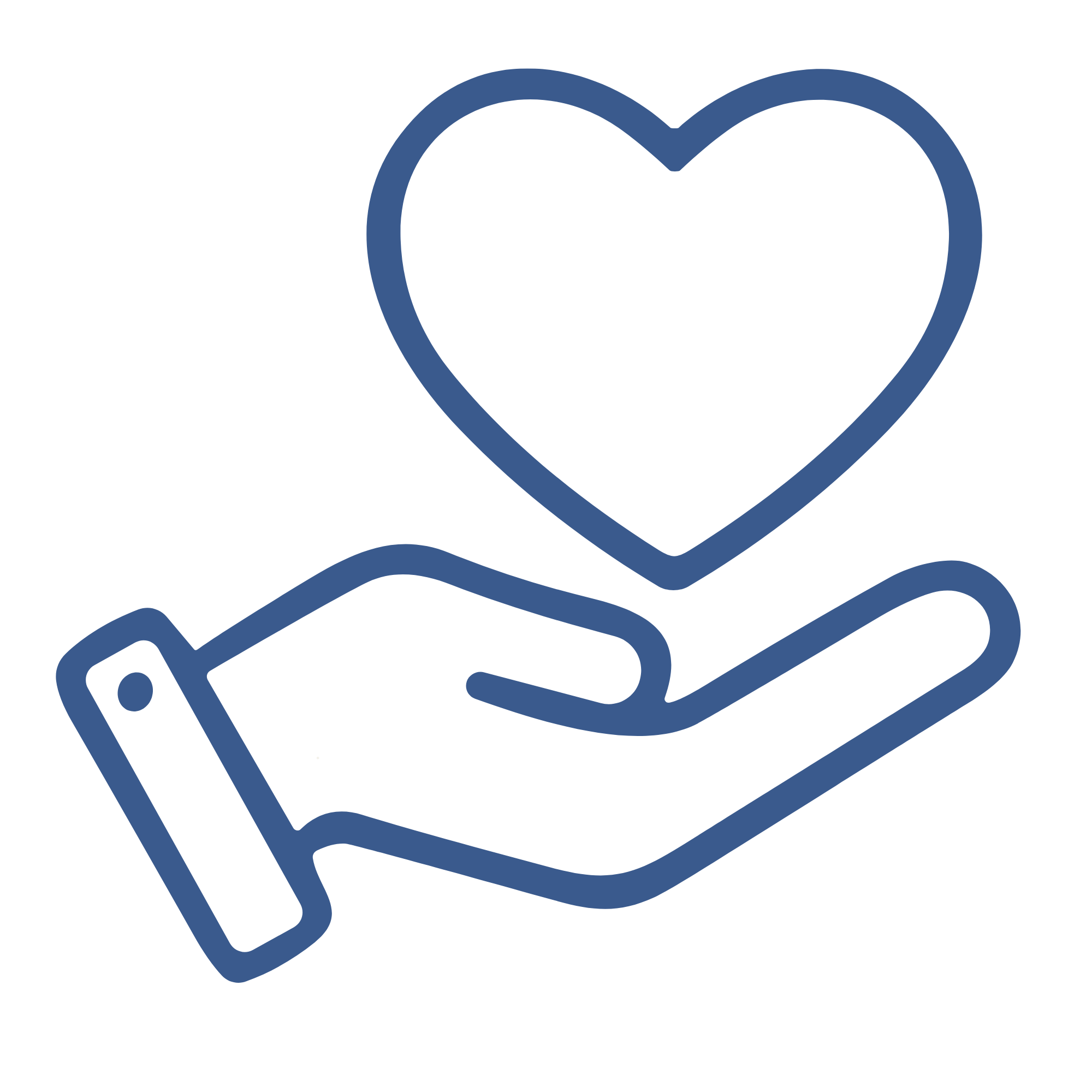 Outline of a cell phone with a heart shape on its screen, symbolizing love or health.