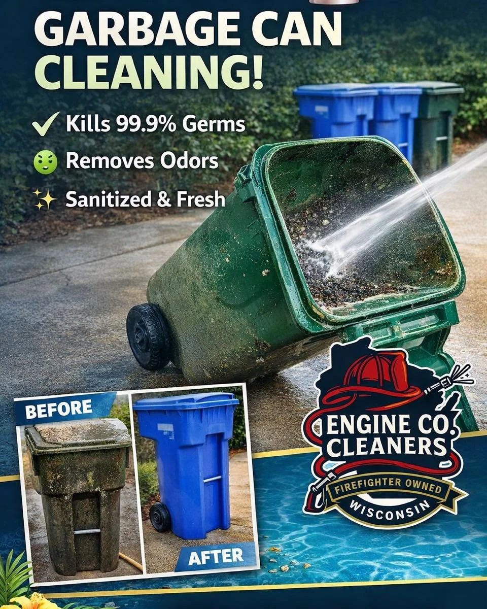 NEW SERVICE this year 🚨

Garbage can cleaning is something most homeowners don&rsquo;t think about&hellip; until they smell it 🤢

Over time your bins collect:
🦠 Bacteria &amp; odors
🐛 bugs and pests
🗑️ Built-up grime and residue

We now offer pr