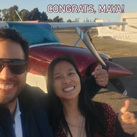 Our Air Queen did it again!! Congratulations, Maya on your conmercial ticket! So proud of you!
🤩🎉🙌🏼🩵✈️

@wheresmari_  with her instructor 

#aviationgoals #girlpilots #baycities99s