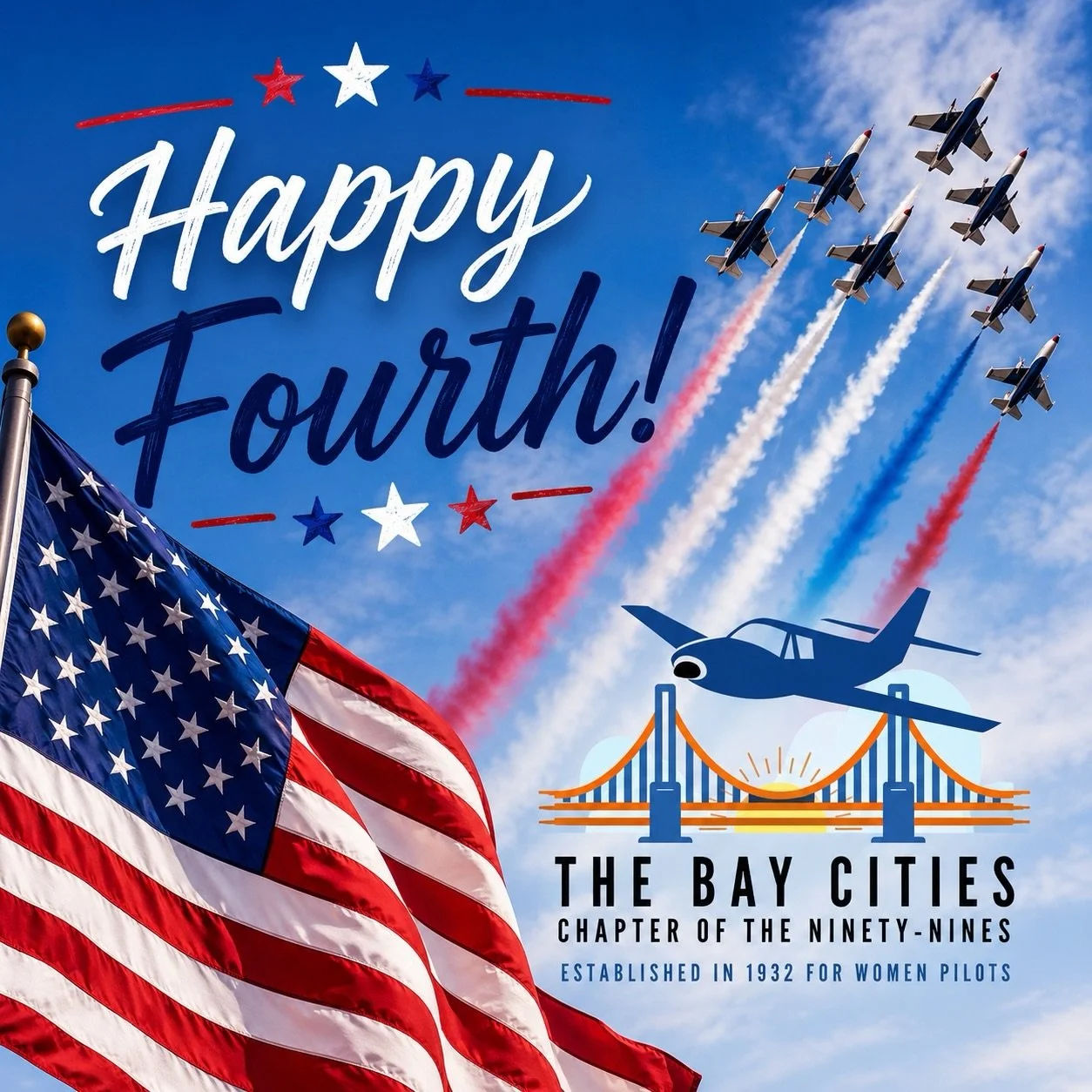 Have a safe and happy Fourth of July everyone! 

#fourthofjulyweekend #aviationscholarships #baycities99s #theninetyninesinc