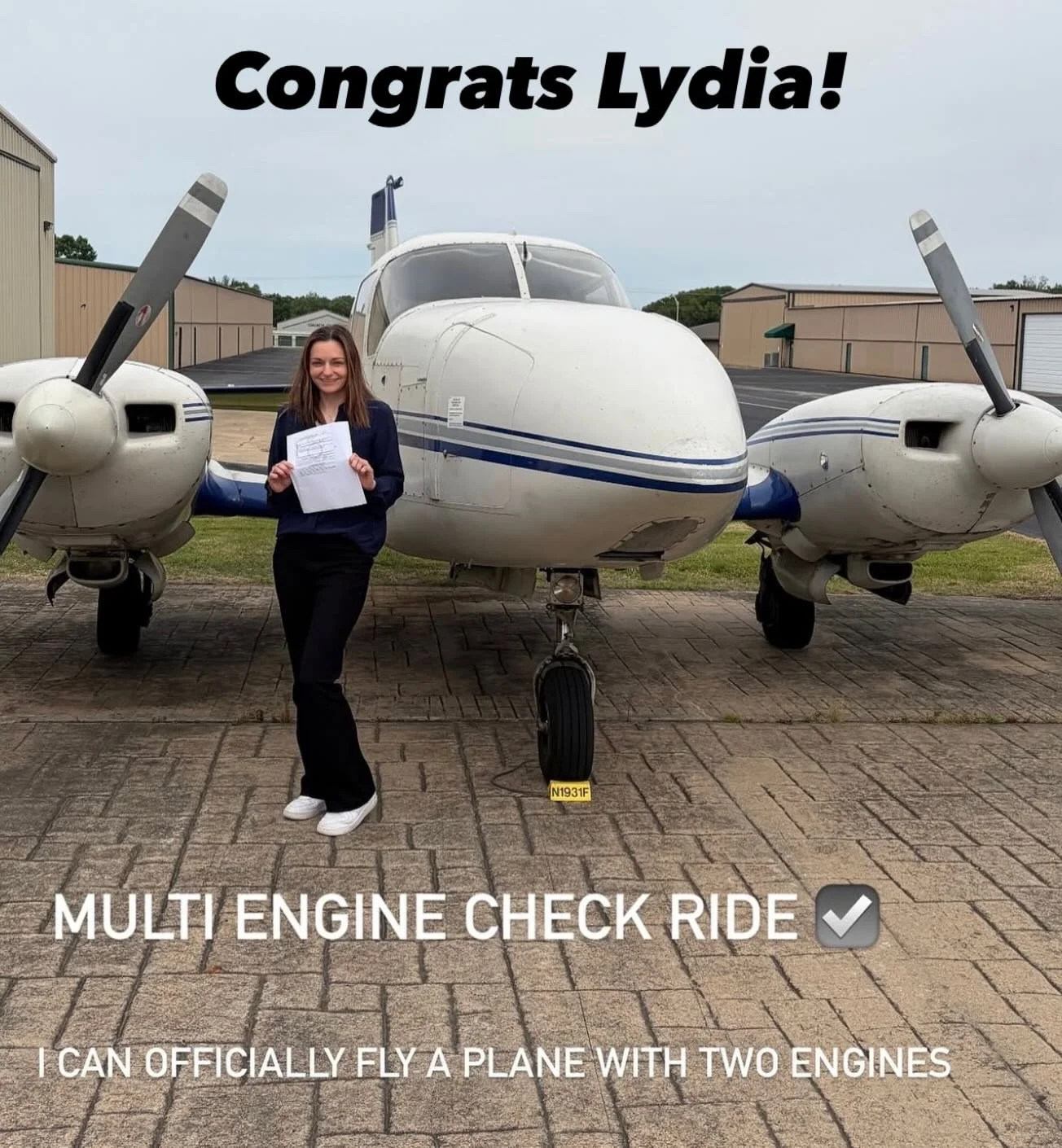 WOW! Way to go, Lydia on getting your multi! So proud of you! 🙌🏽 

#womenaviators #multienginecheckride #baycities99s #theninetyninesinc #girlpilots