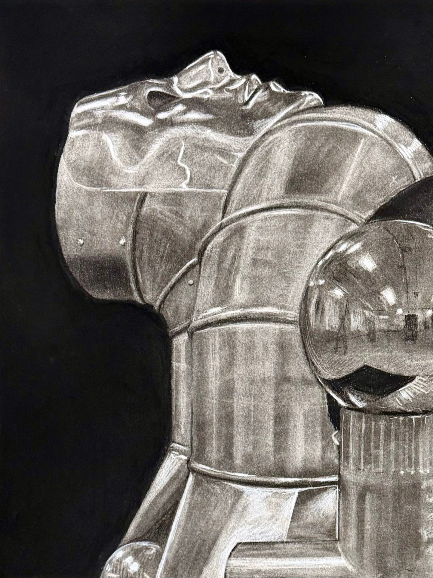 So happy to have finished this artwork for my college drawing class! I really like how this metallic assignment turned out.