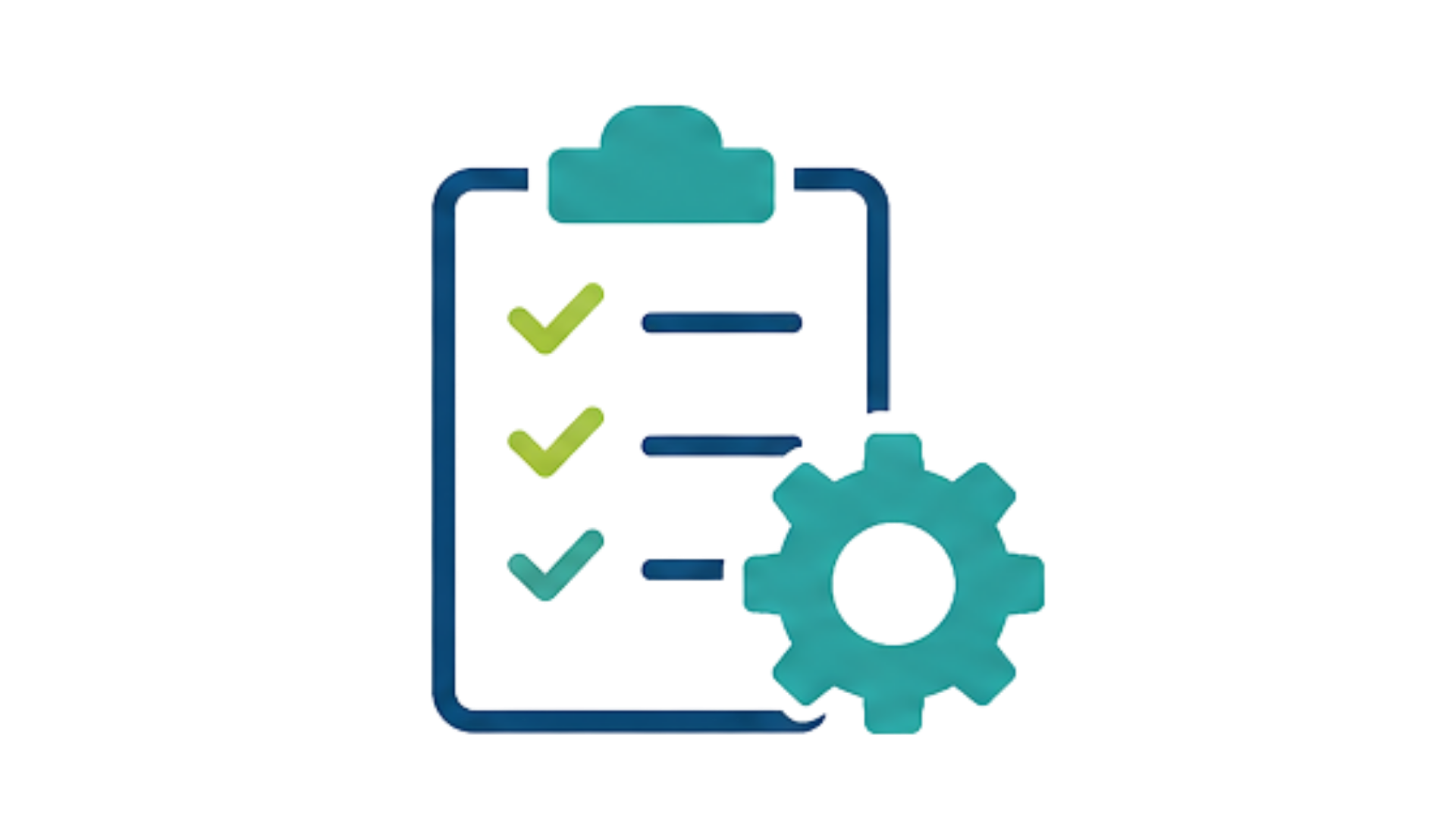 Diagram of a mobile device with cloud, checkmarks, and a gear icon indicating settings or process automation.