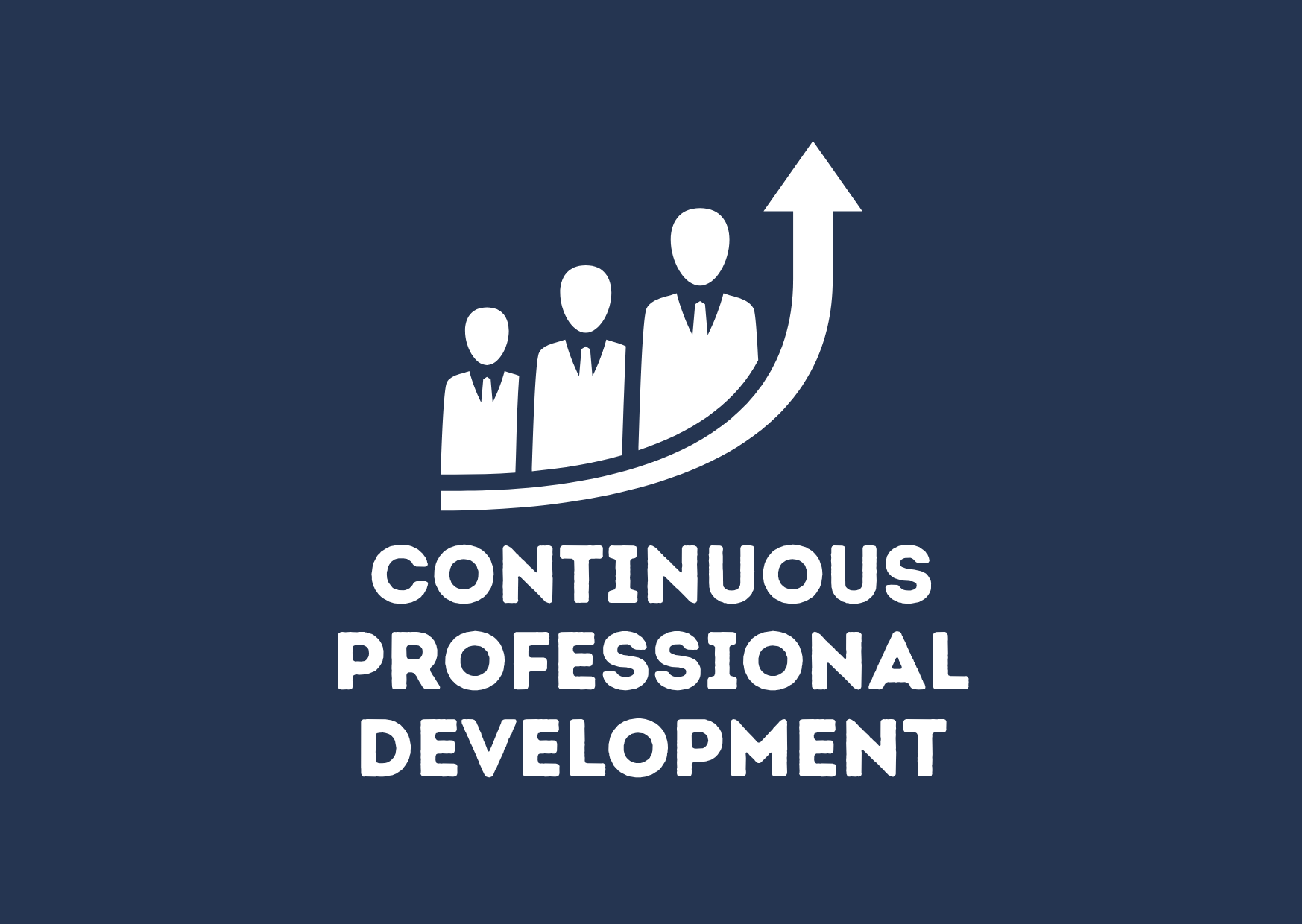 Logo with three progressive figures and an upward arrow, with the text "Continuous Professional Development" underneath.