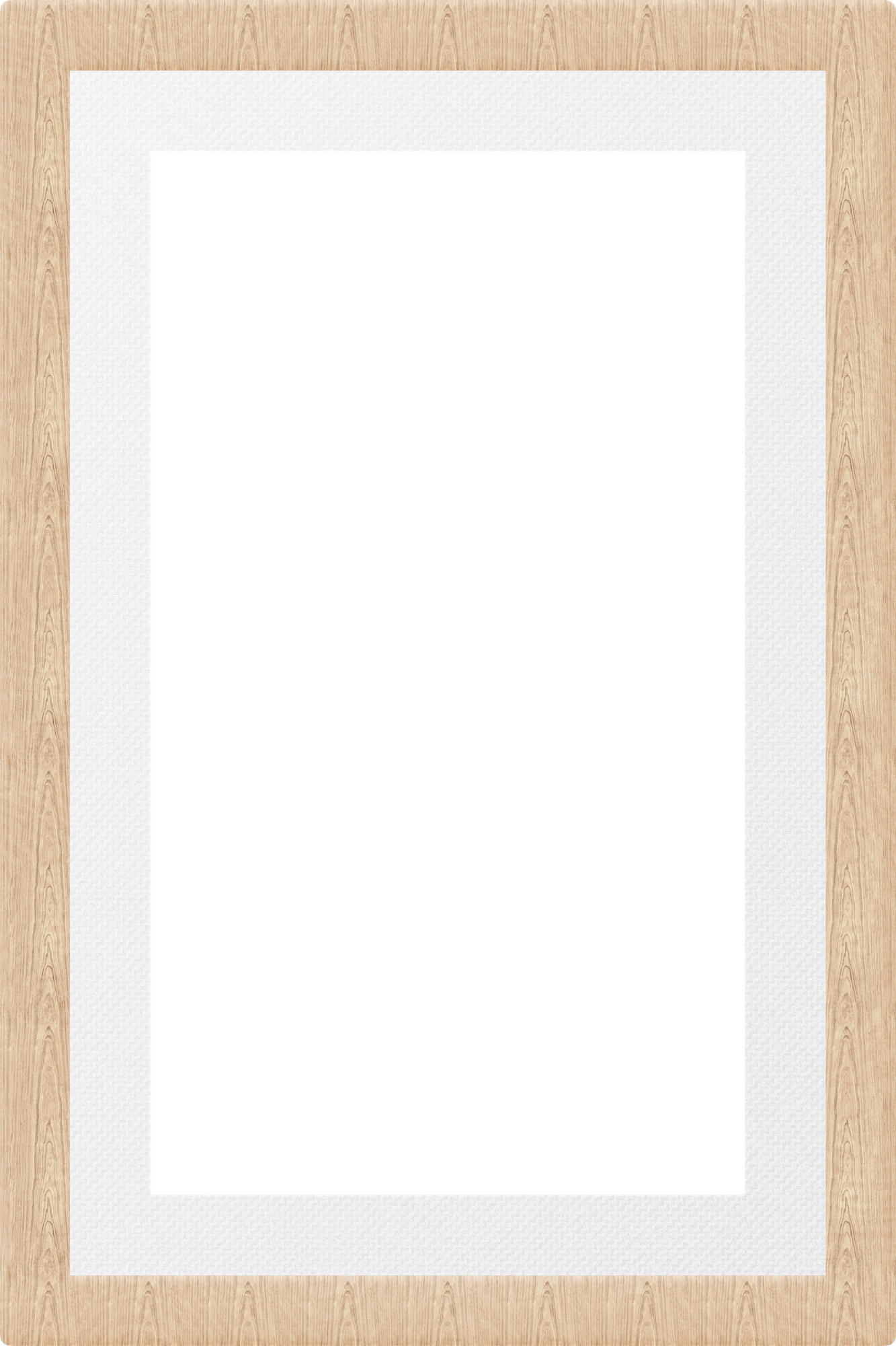 Custom frame size comparison graphic.