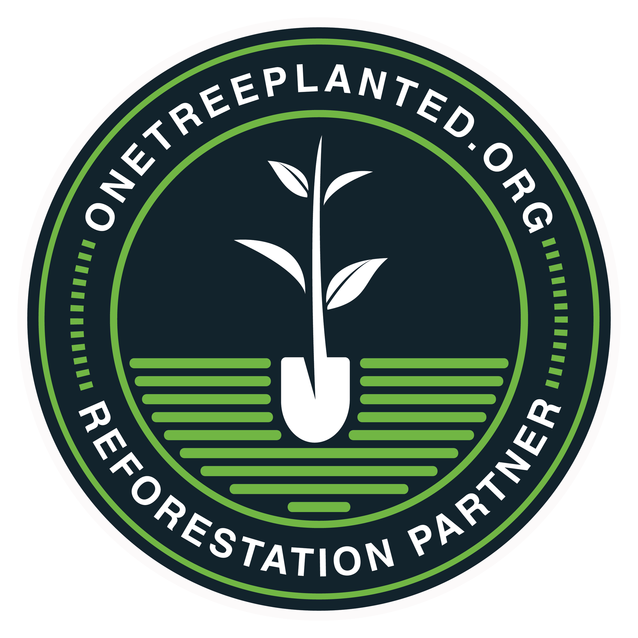 One Tree Planted reforestation partner logo representing Framed’s support for environmental sustainability and tree planting initiatives.