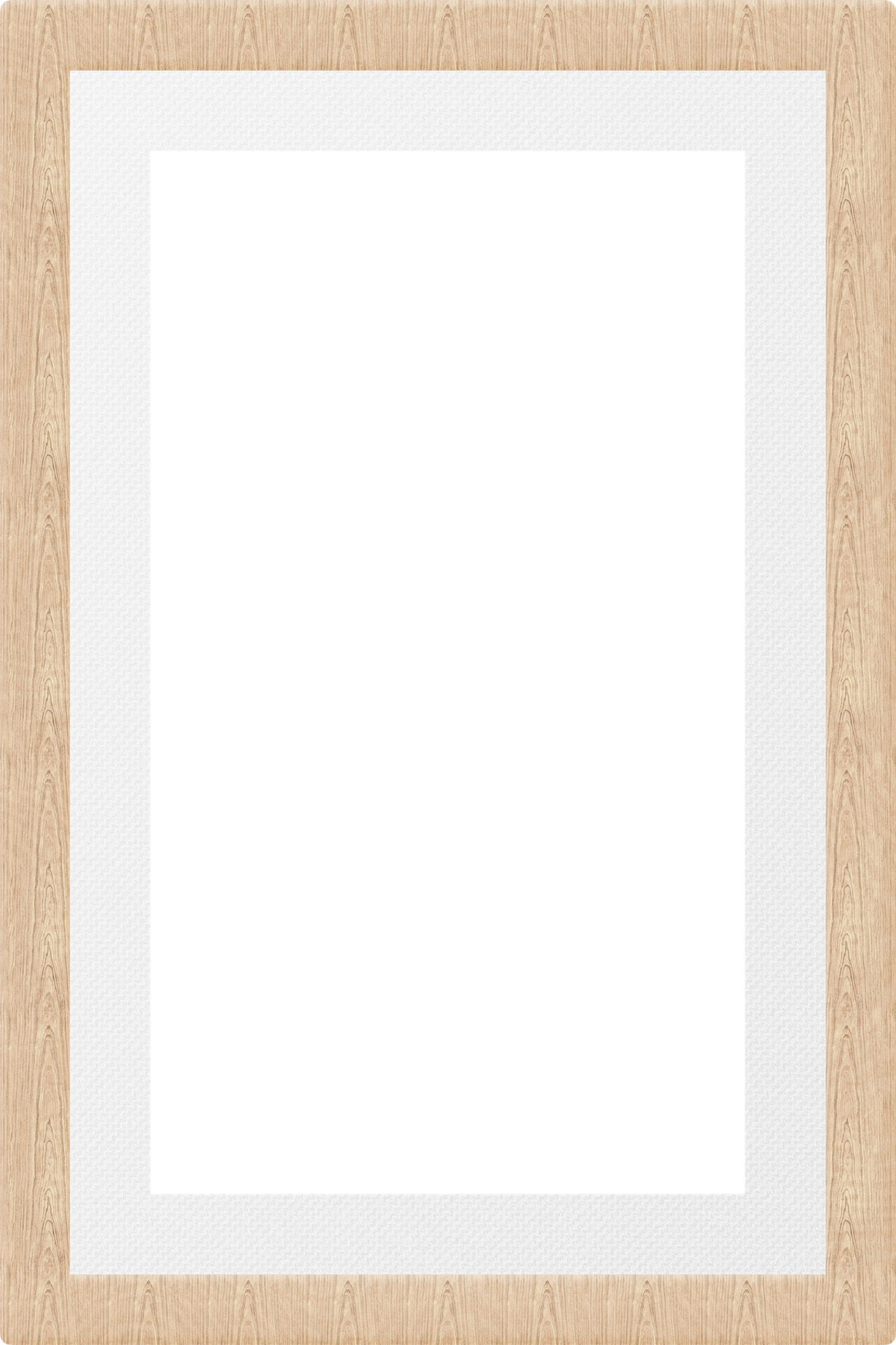 Custom frame size comparison graphic.