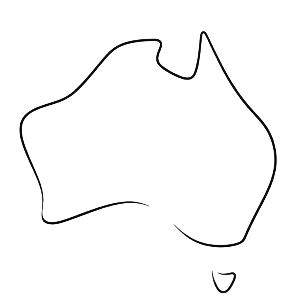 Outline map of Australia to represent Australia-wide shipping