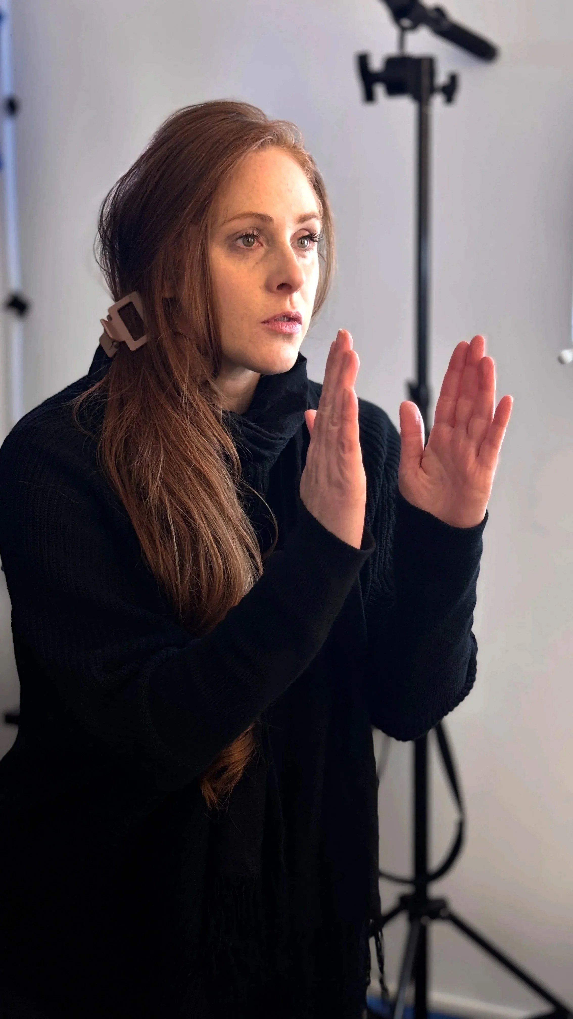 Rebecca Fortuna at work as an intimacy coordinator