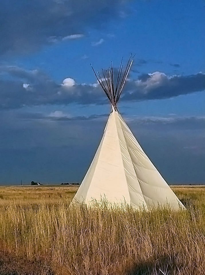 Tipi in field at Barr Lake State Park