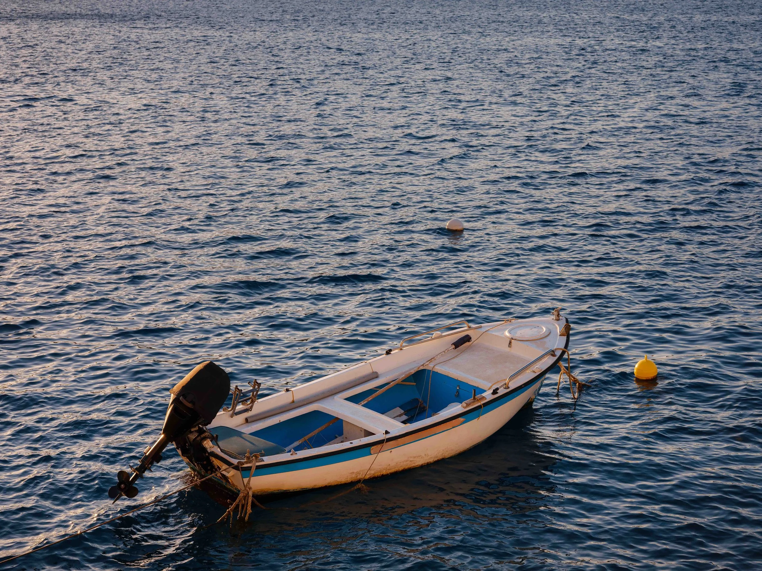 Small boat on lake