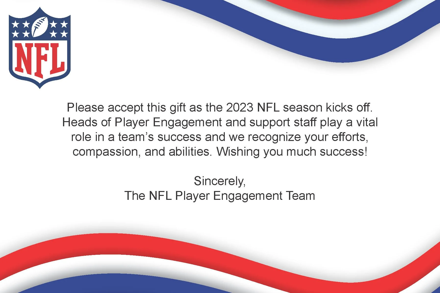 At the Hibbert Group, I occasionally assisted with internal design requests for internal use for banners, posters, and events. I also occasionally assist with designs for clients, such as the NFL. I have attached the version I first drafted, as well 