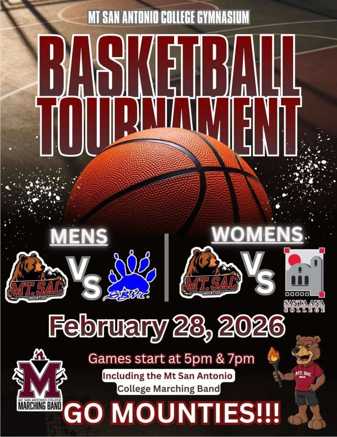 Tomorrow nights basketball games!! Come out and show support! #wearemtsac #marchingband #basketball