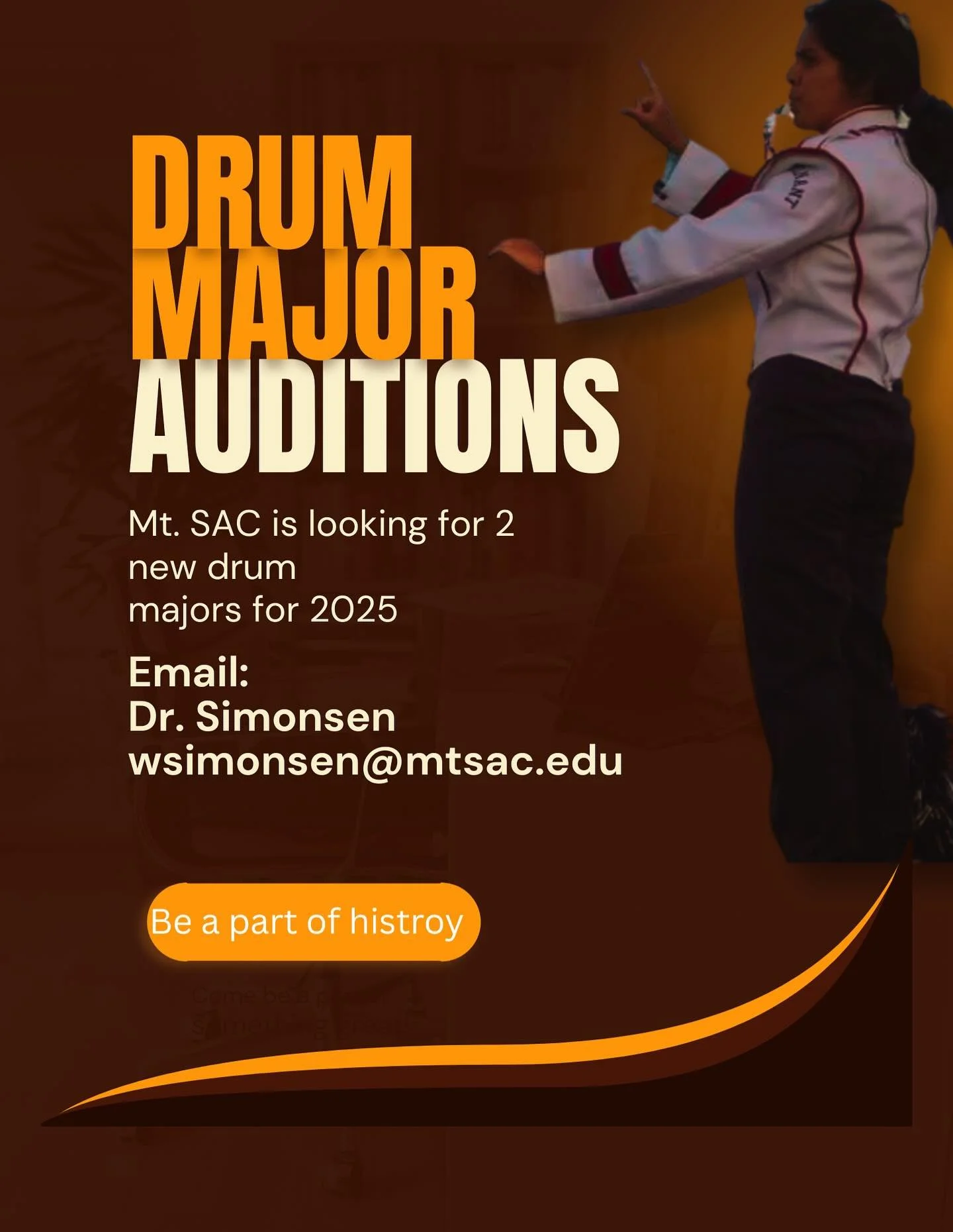 Come lead history! Email Dr. Simonsen wsimonsen@mtsac.edu